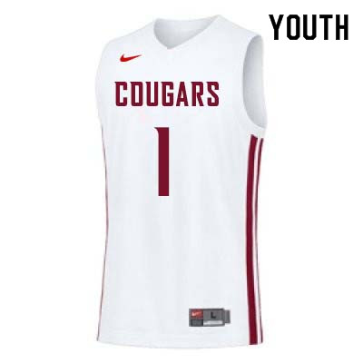 Youth #1 Klay Thompson Washington State Cougars College Basketball Jerseys Sale-White
